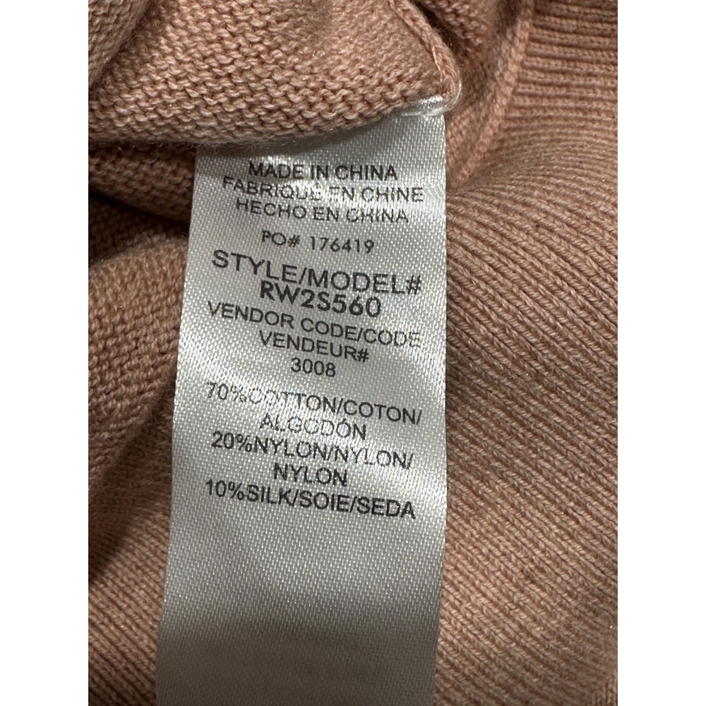 SPLENDID Top Pullover Women's Size Small Salmon Pink V-Neck Tie Off Long Sleeve - Picture 5 of 9